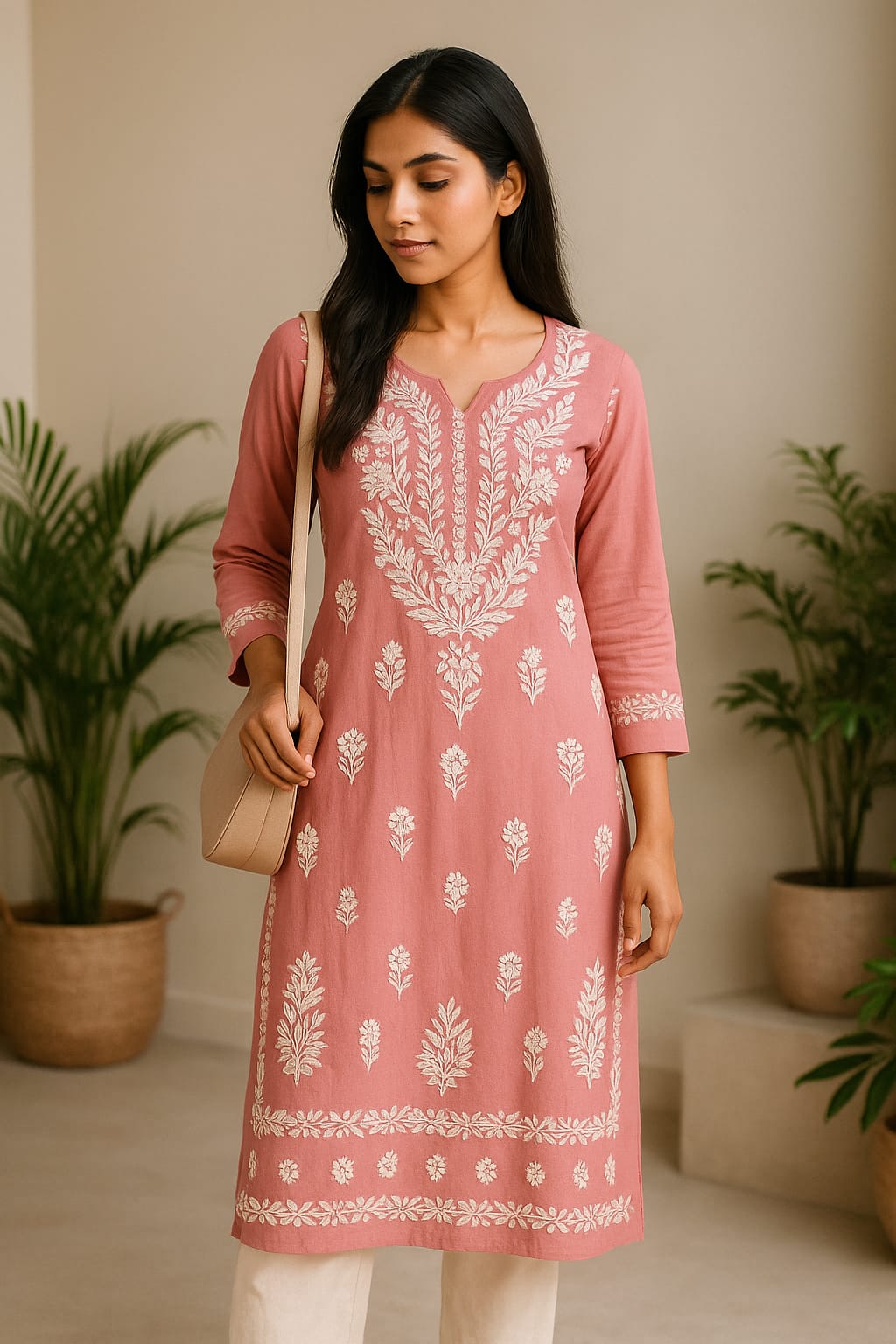 Onion Premium Chikankari Kurta