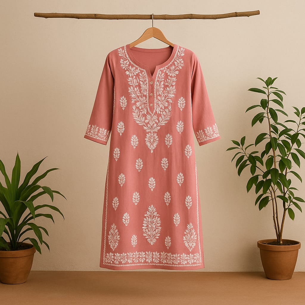 Onion Premium Chikankari Kurta