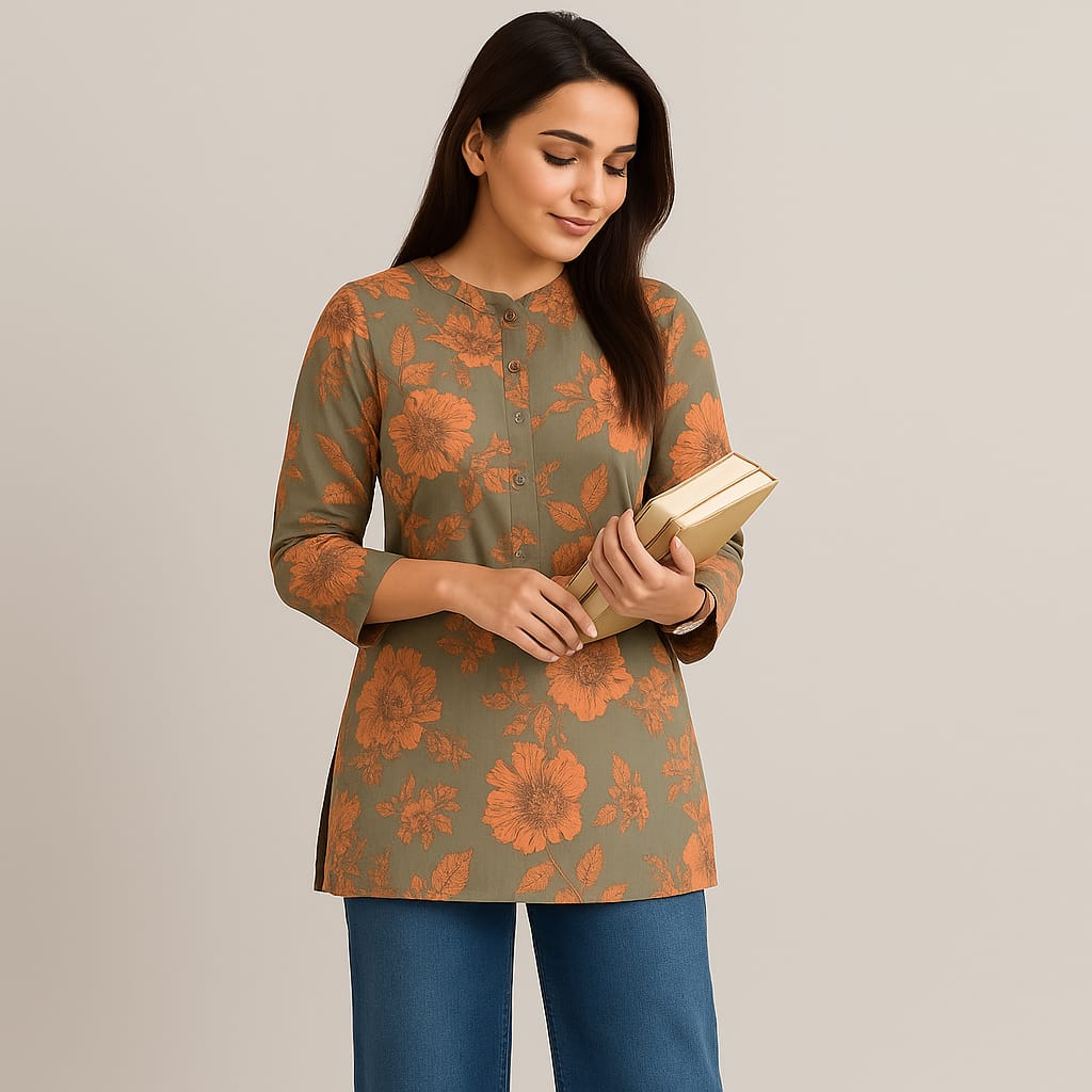 Grey Cotton Novy Tunic top