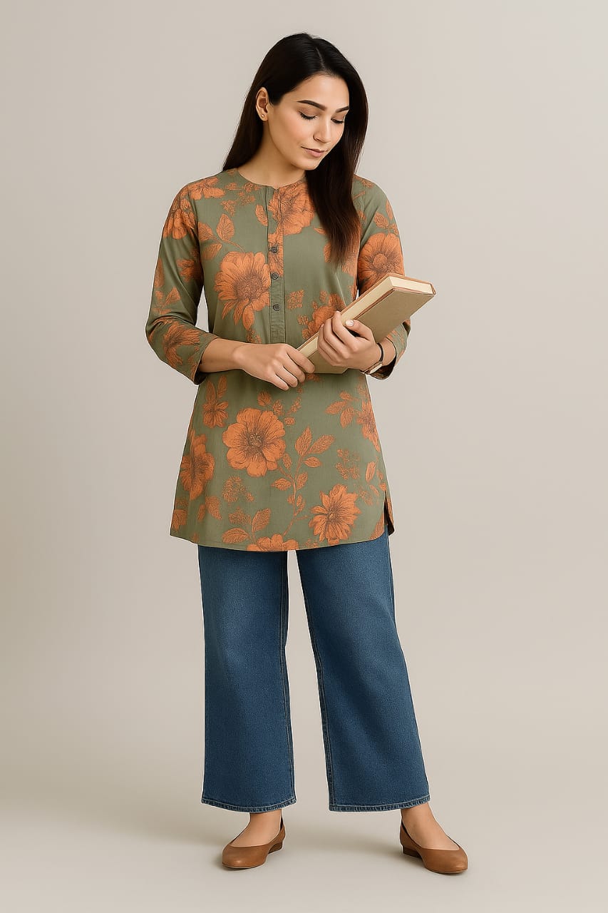 Grey Cotton Novy Tunic top
