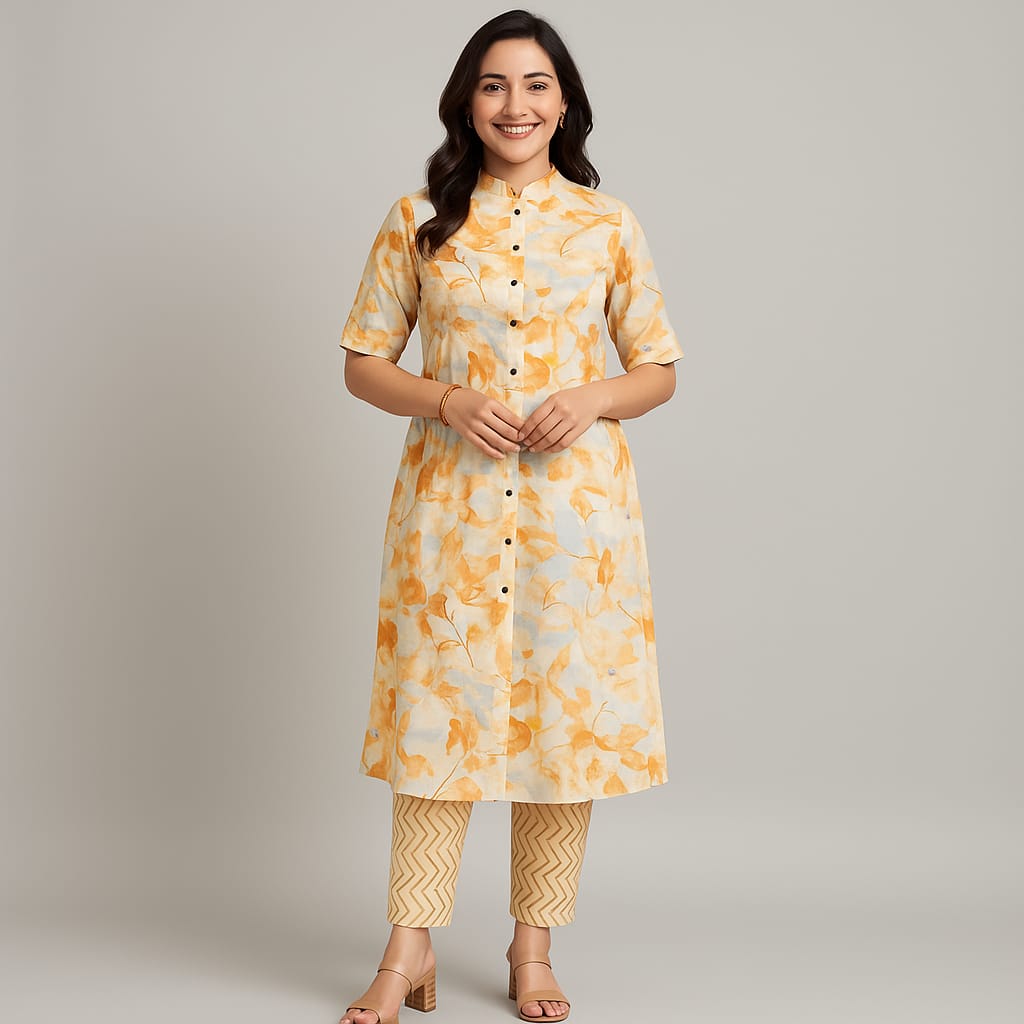 Orange Floral Alina Coord set