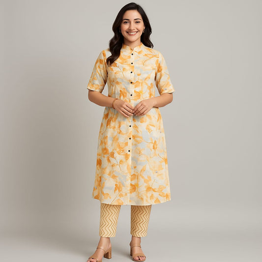 Orange Floral Alina Coord set