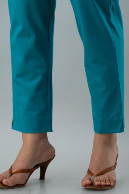 Rama Green Cotton Straight Pant
