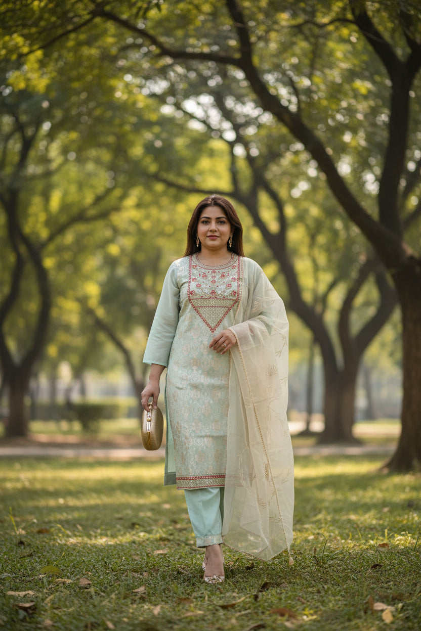 Pastel Green Vanhula Kurta Set