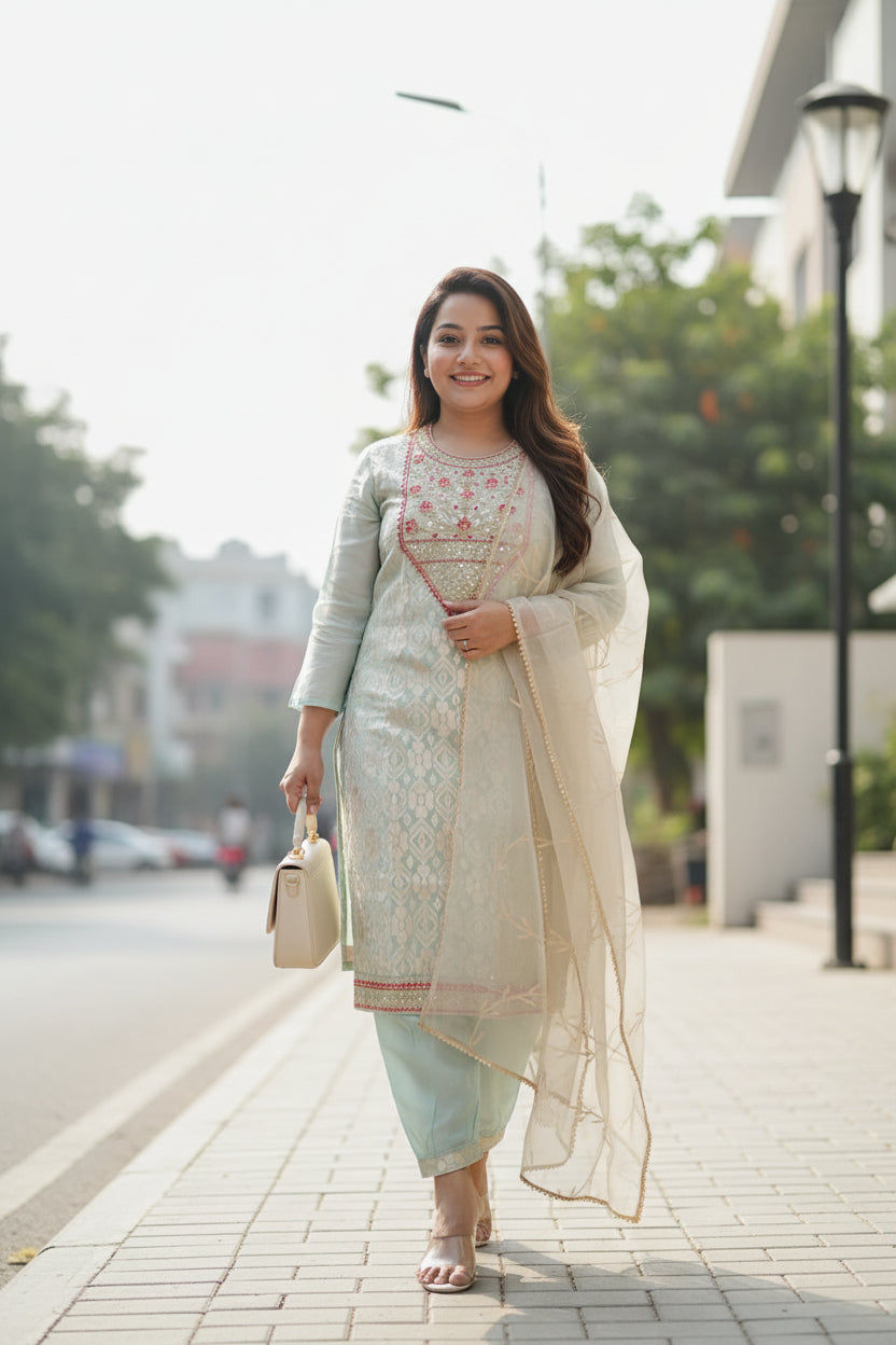 Pastel Green Vanhula Kurta Set