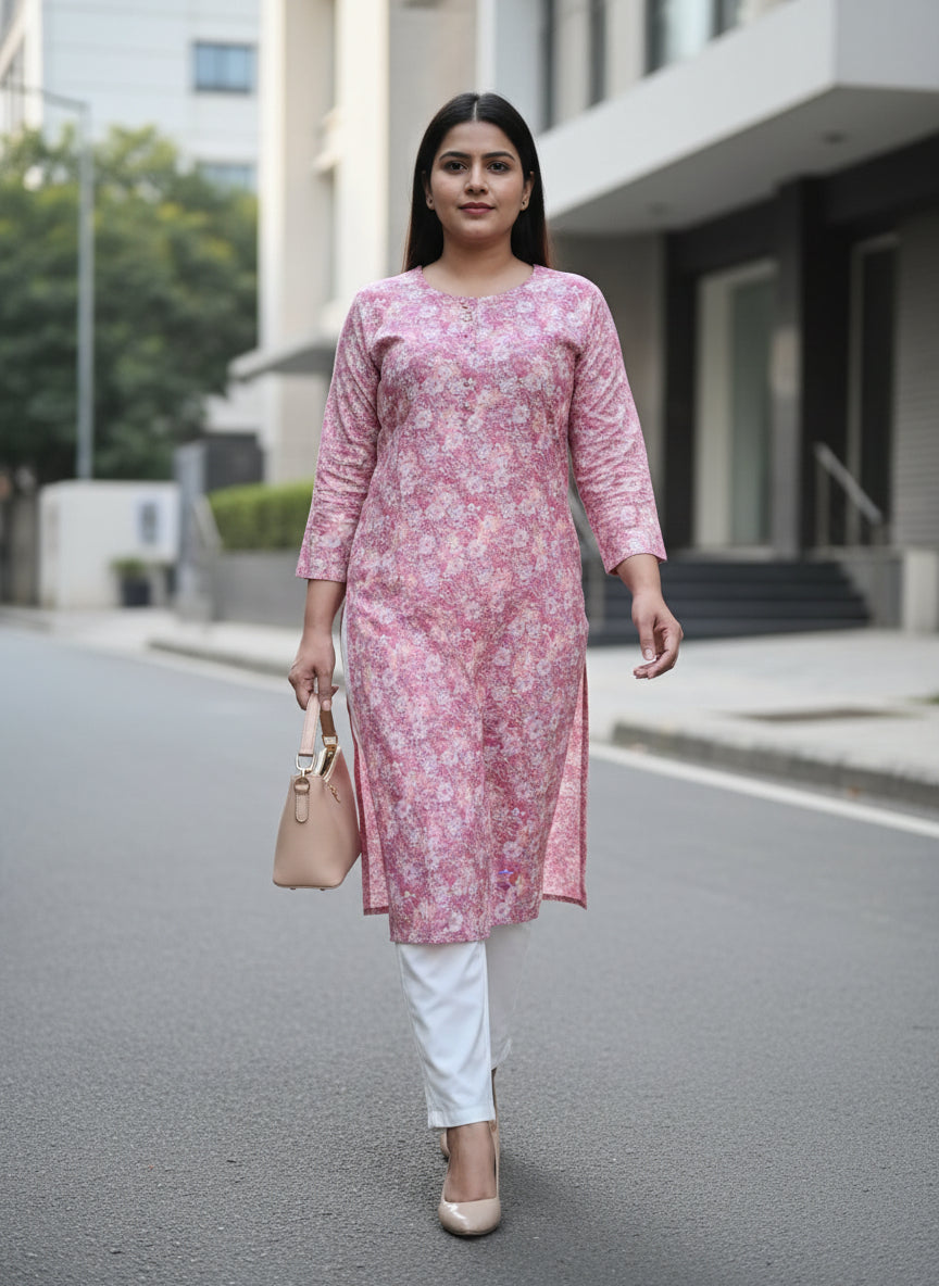 Gulabi Zareen Kurta