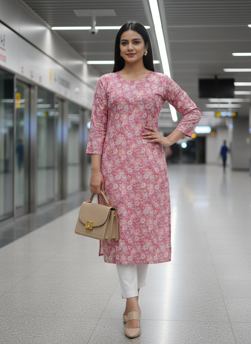 Gulabi Zareen Kurta