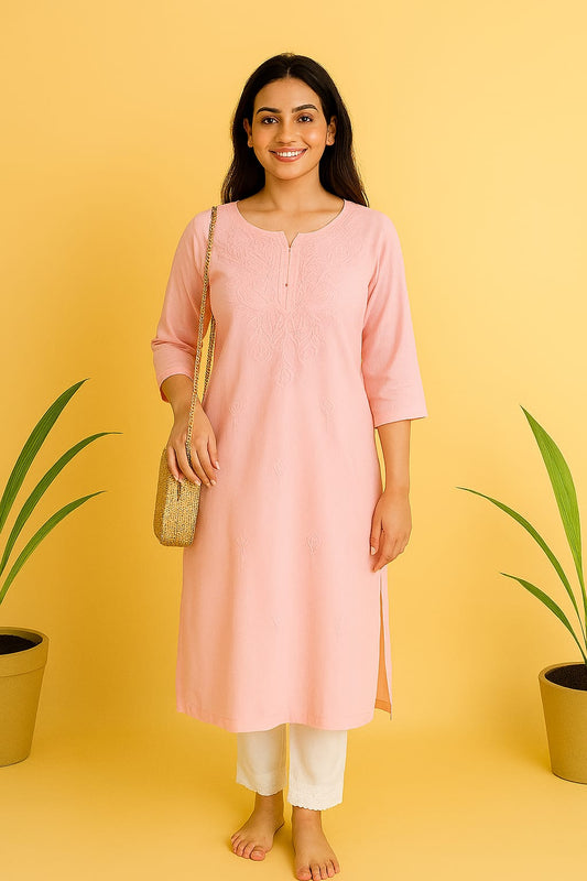 Pink cotton Adab kurta