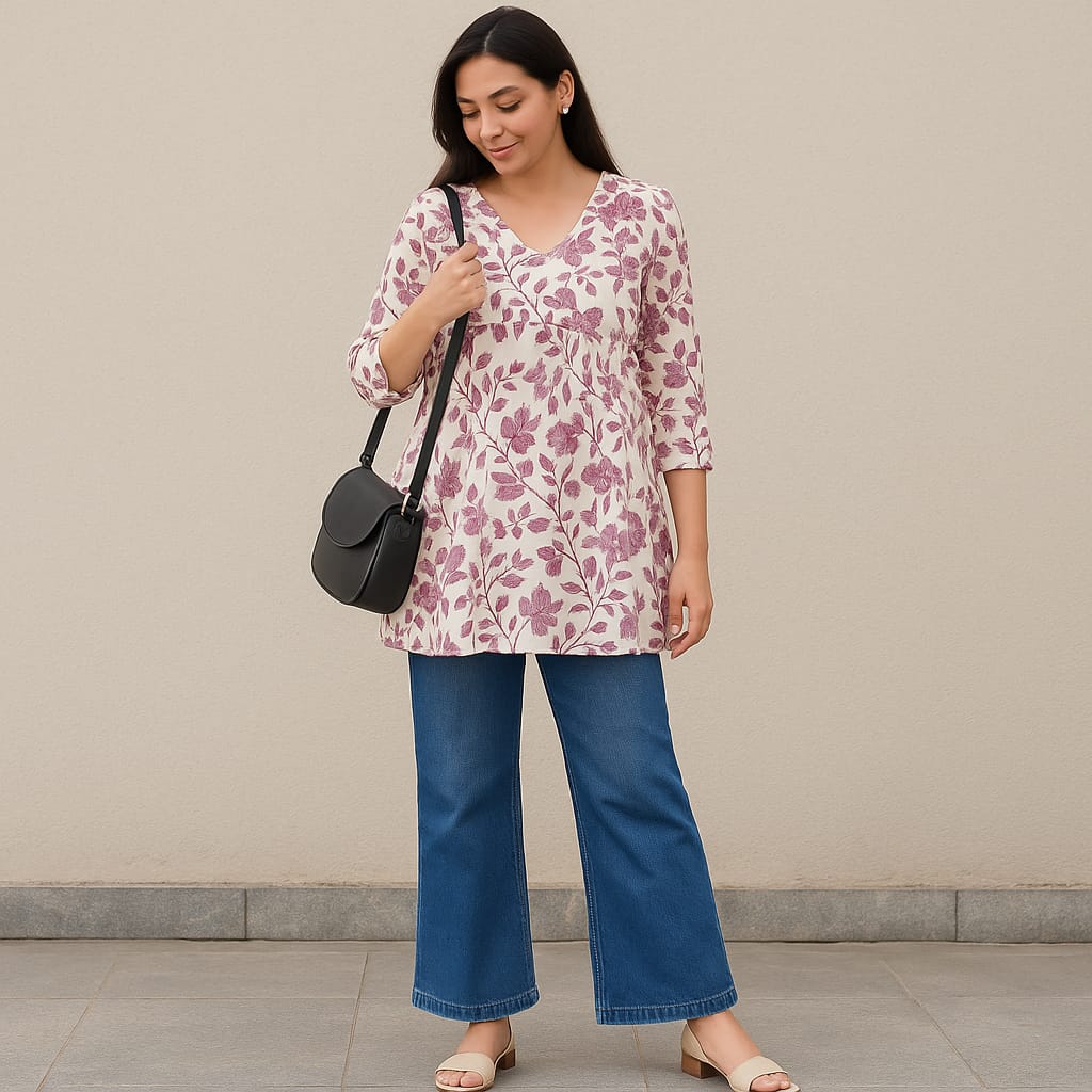 Purple Bloosom Aliya Tunic Top