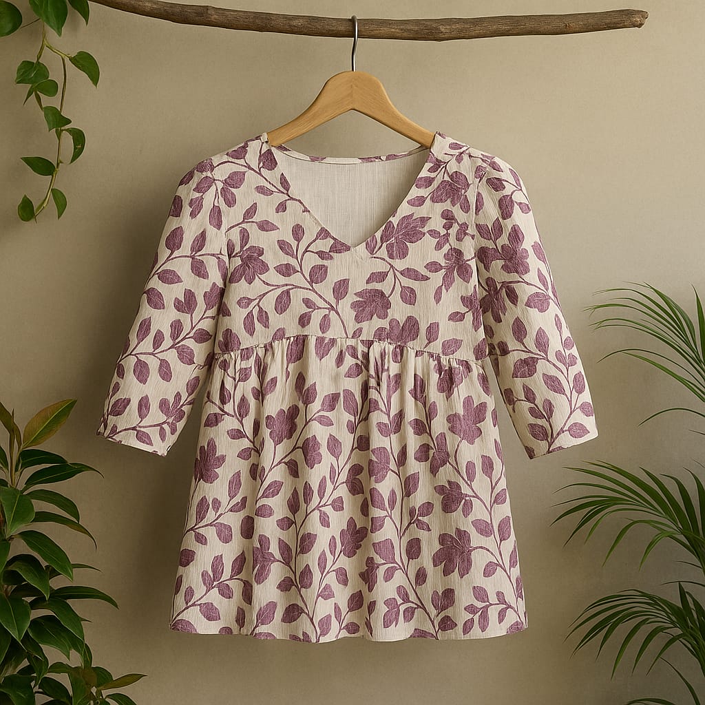 Purple Bloosom Aliya Tunic Top