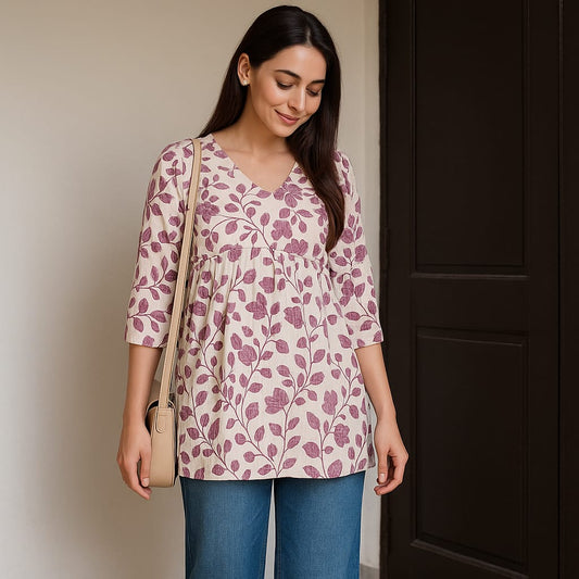 Purple Bloosom Aliya Tunic Top