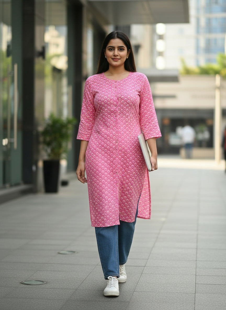 Pink Zareen Kurta