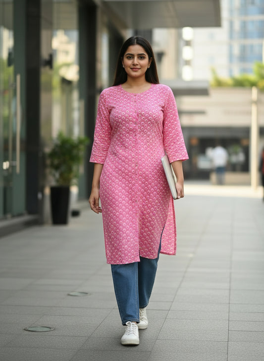 Pink Zareen Kurta