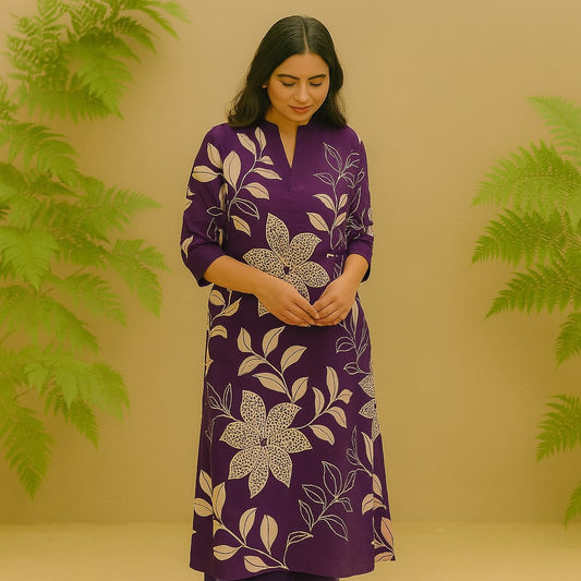Purple Floral Infy Coord set