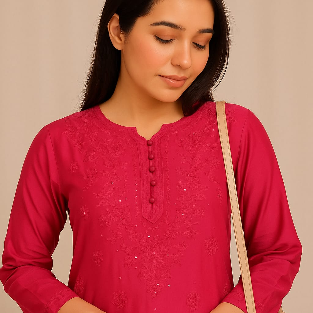Pink  Sanya Chicky Kurta