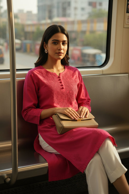 Pink  Sanya Chicky Kurta