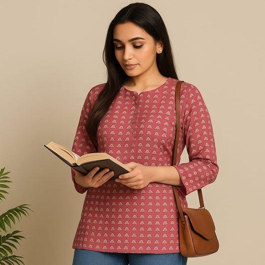 Maroon  Cotton Novy Tunic top