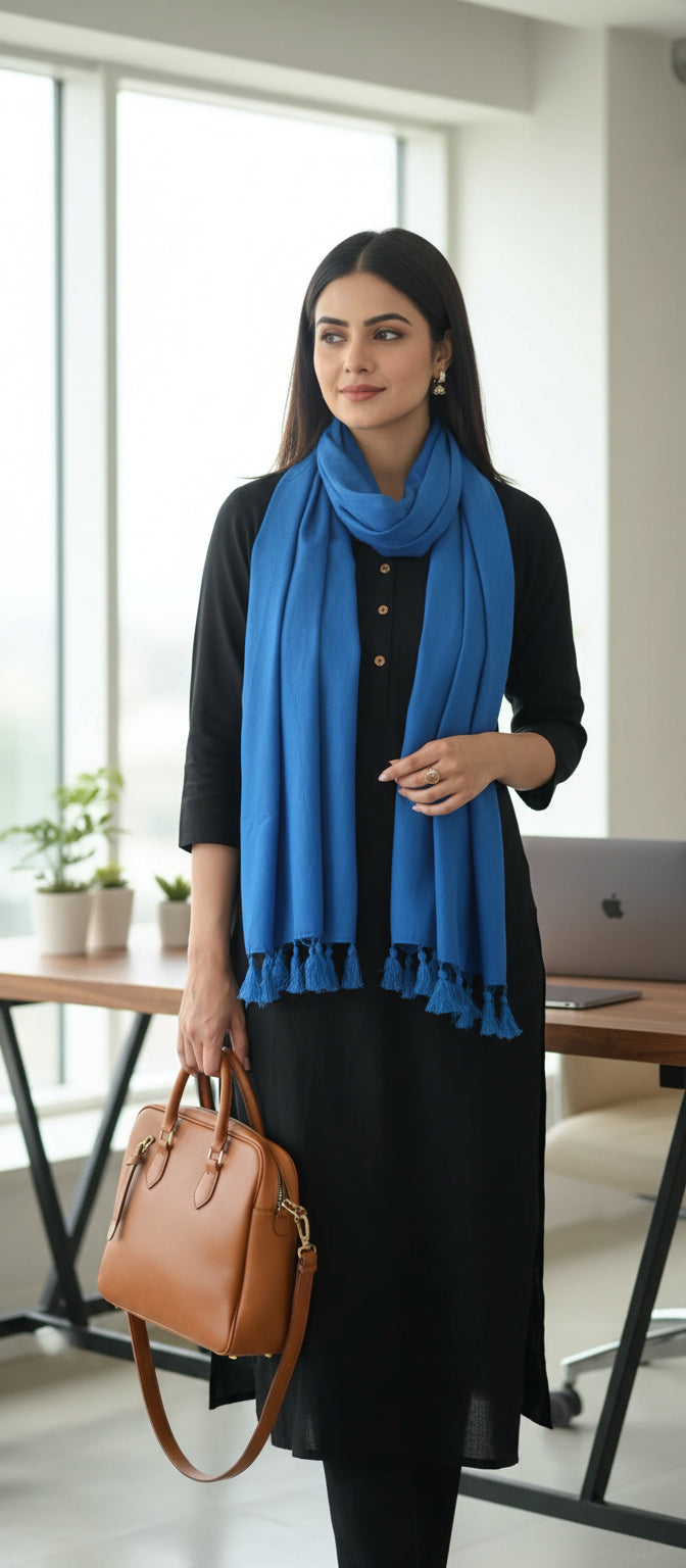 Royal Blue Solid Scarf