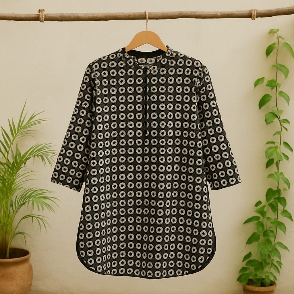 Black-White Printed Novy Tunic Top