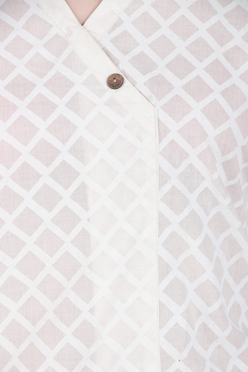 White Solid Short Kurta