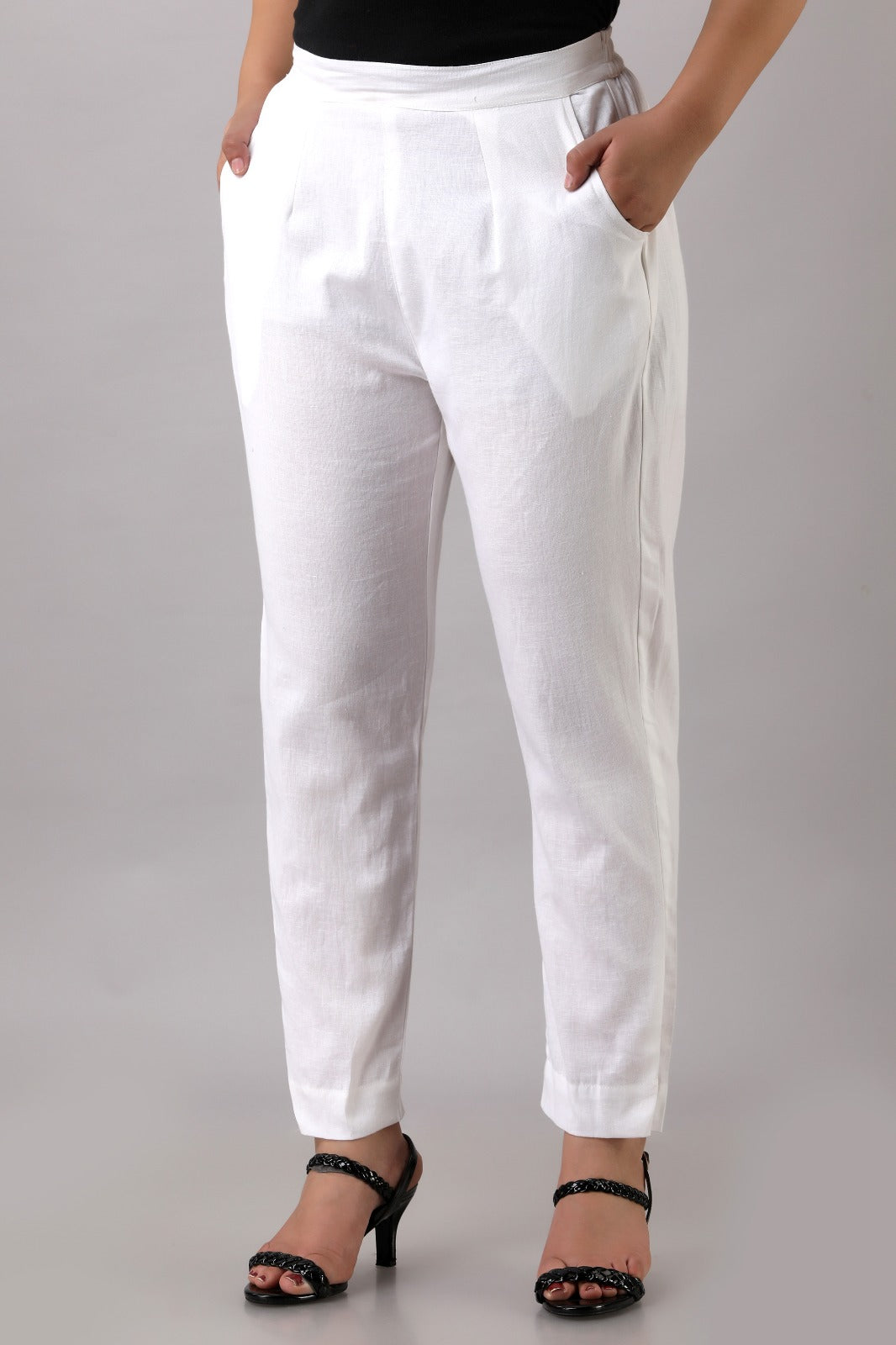 White  Cotton Straight Pant