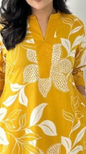 Yellow Floral Infy Coord set