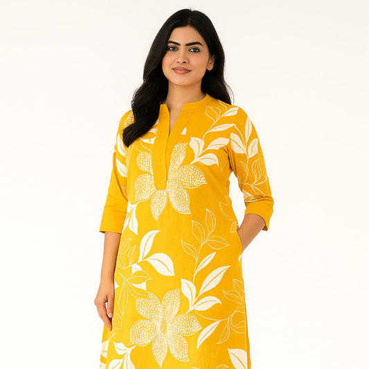 Yellow Floral Infy Coord set