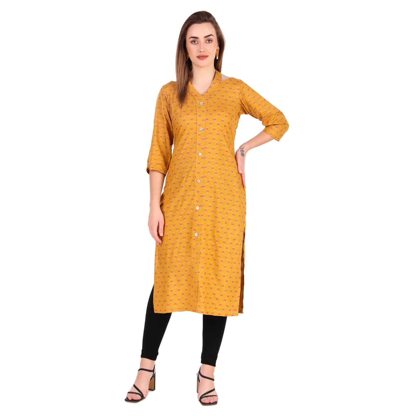 Holter Bow Yellow Texo Kurta