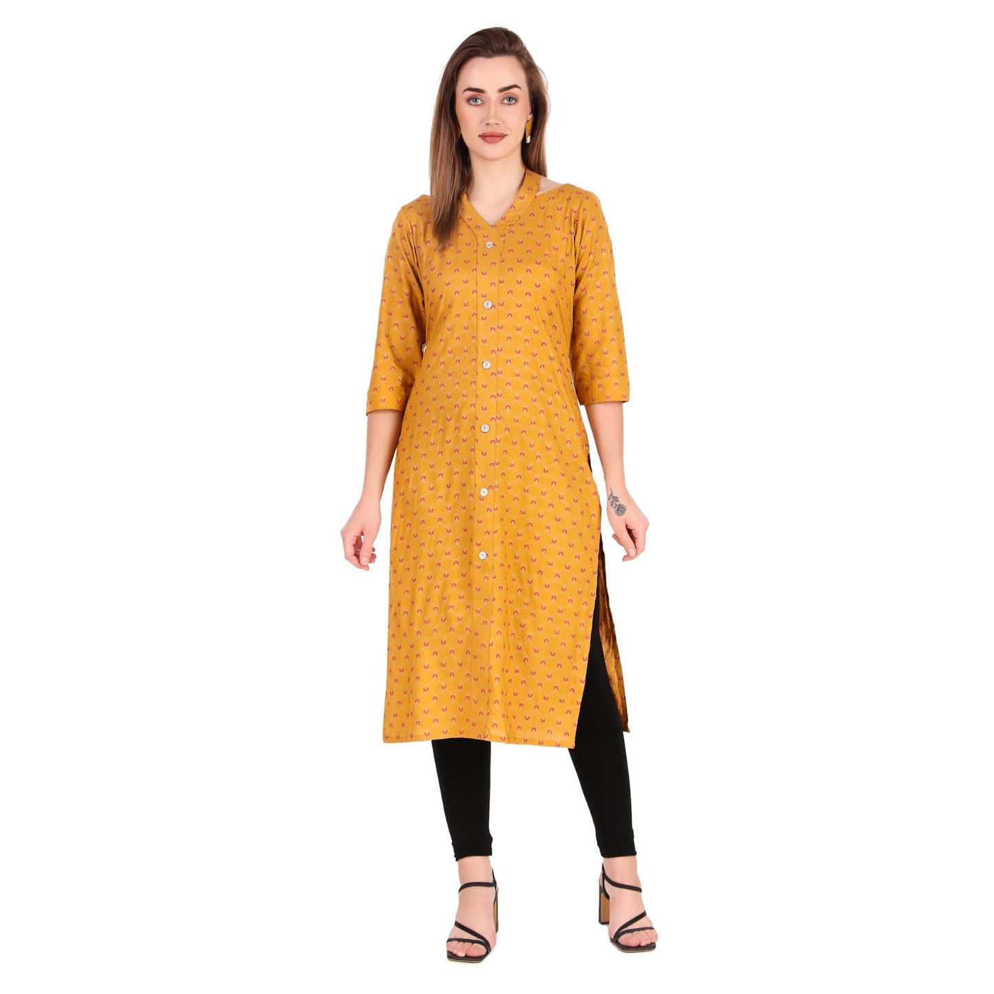 Holter Bow Yellow Texo Kurta