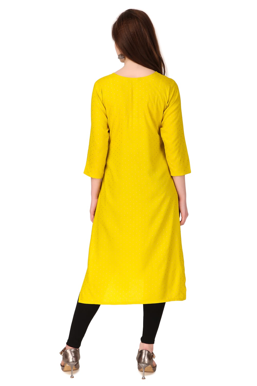 YELLOW POLKA ASH KURTA