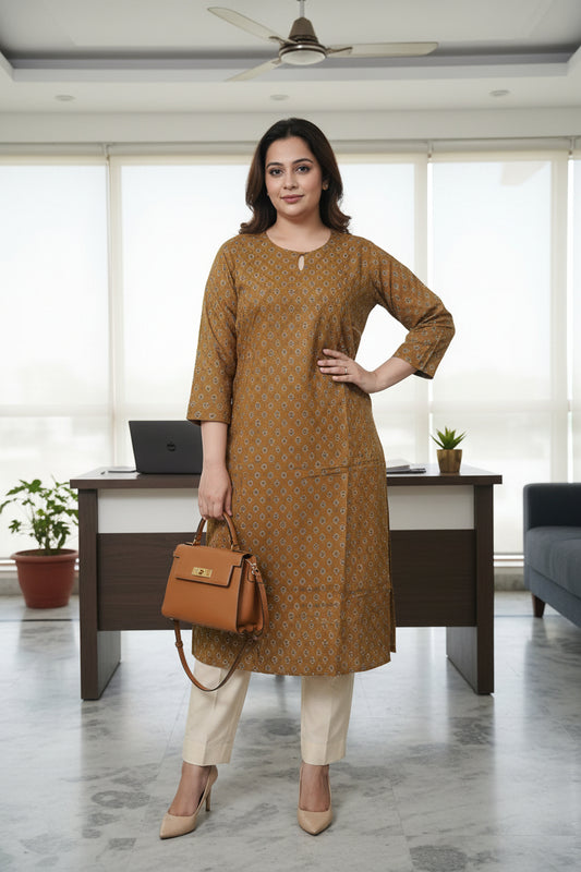 Yellow Summer Print Kurta